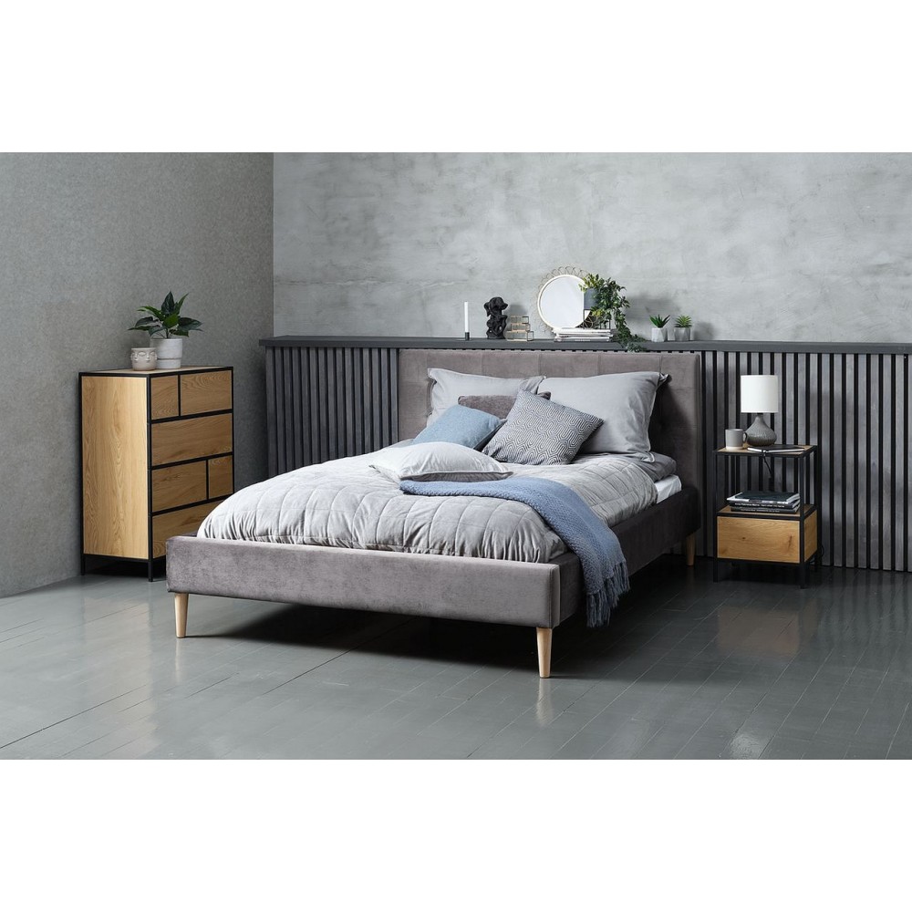 Тумба приліжкова Geo S дуб/чорний Signal