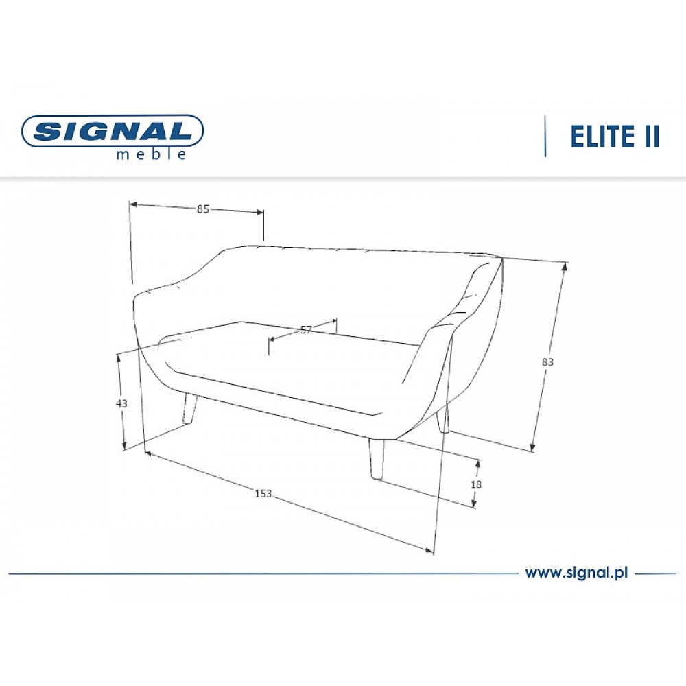 Софа Elite 2 Velvet серый Signal