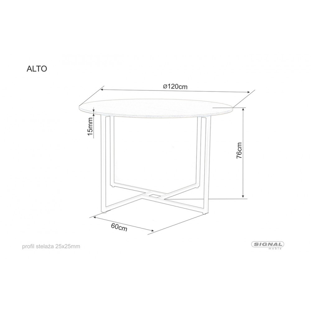 Стіл Alto дуб артисан/чорний Signal