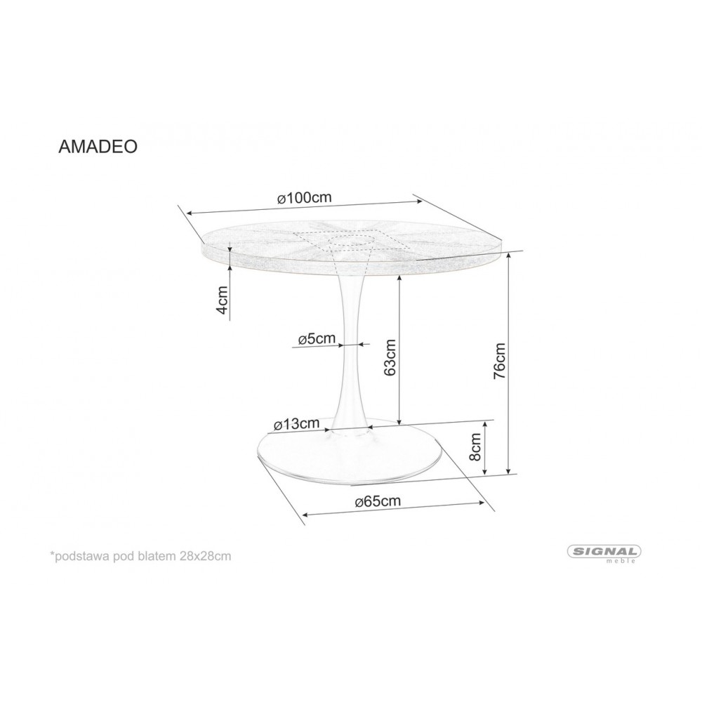 Стіл Amadeo горіх/чорний Signal