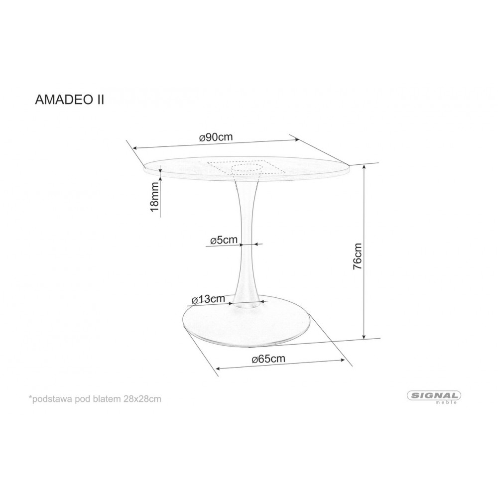 Стіл Amadeo II дуб/чорний Signal Стіл Amadeo II дуб/чорний Signal