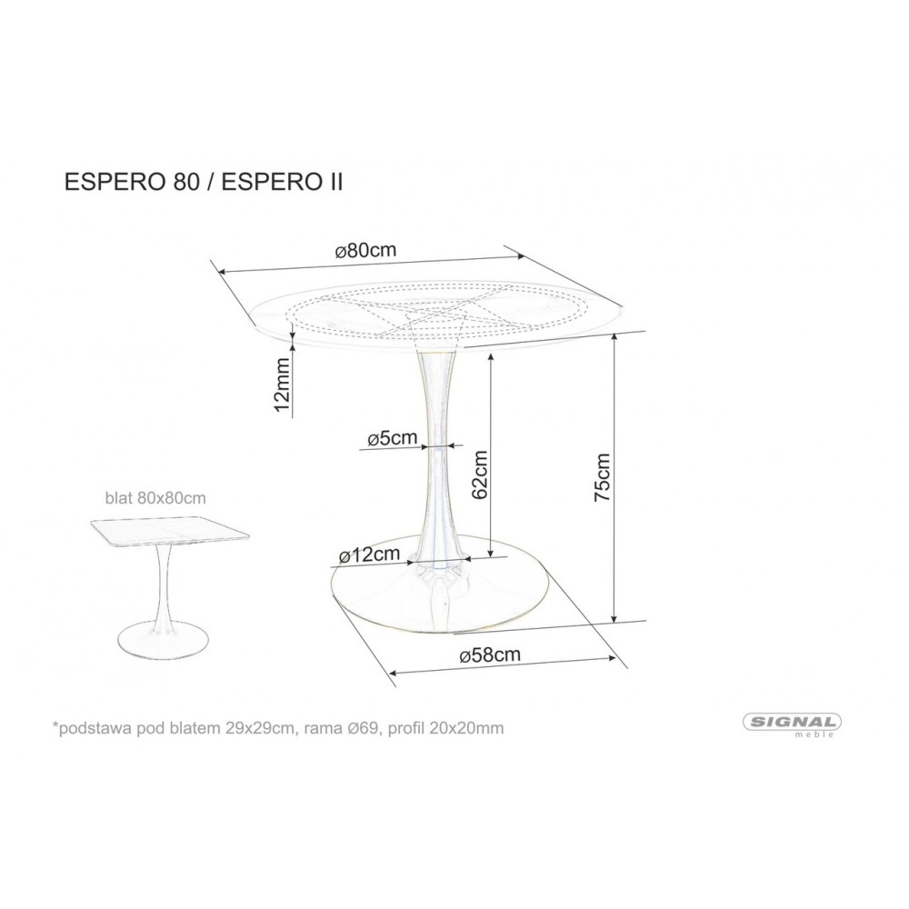 Стіл Espero II чорний ефект мармуру/чорний Signal