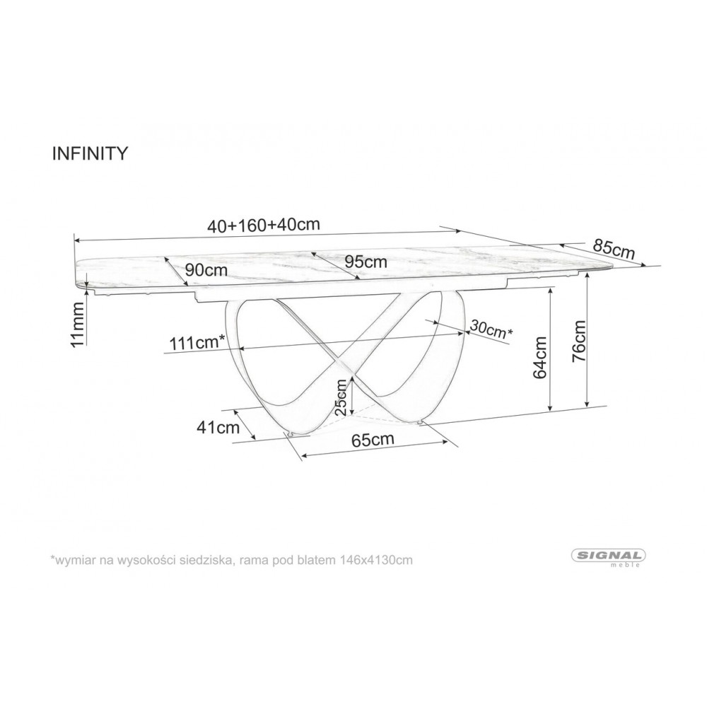 Стол Infinity Ceramic черный Signal