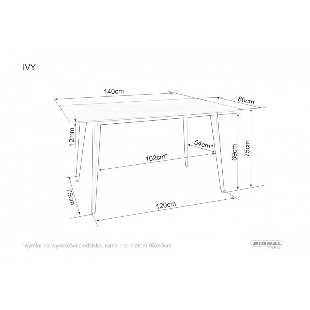 Стіл Ivy сірий/чорний Signal