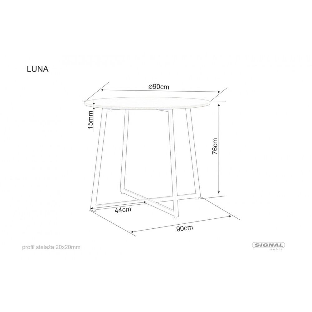 Стіл Luna дуб артисан/чорний Signal
