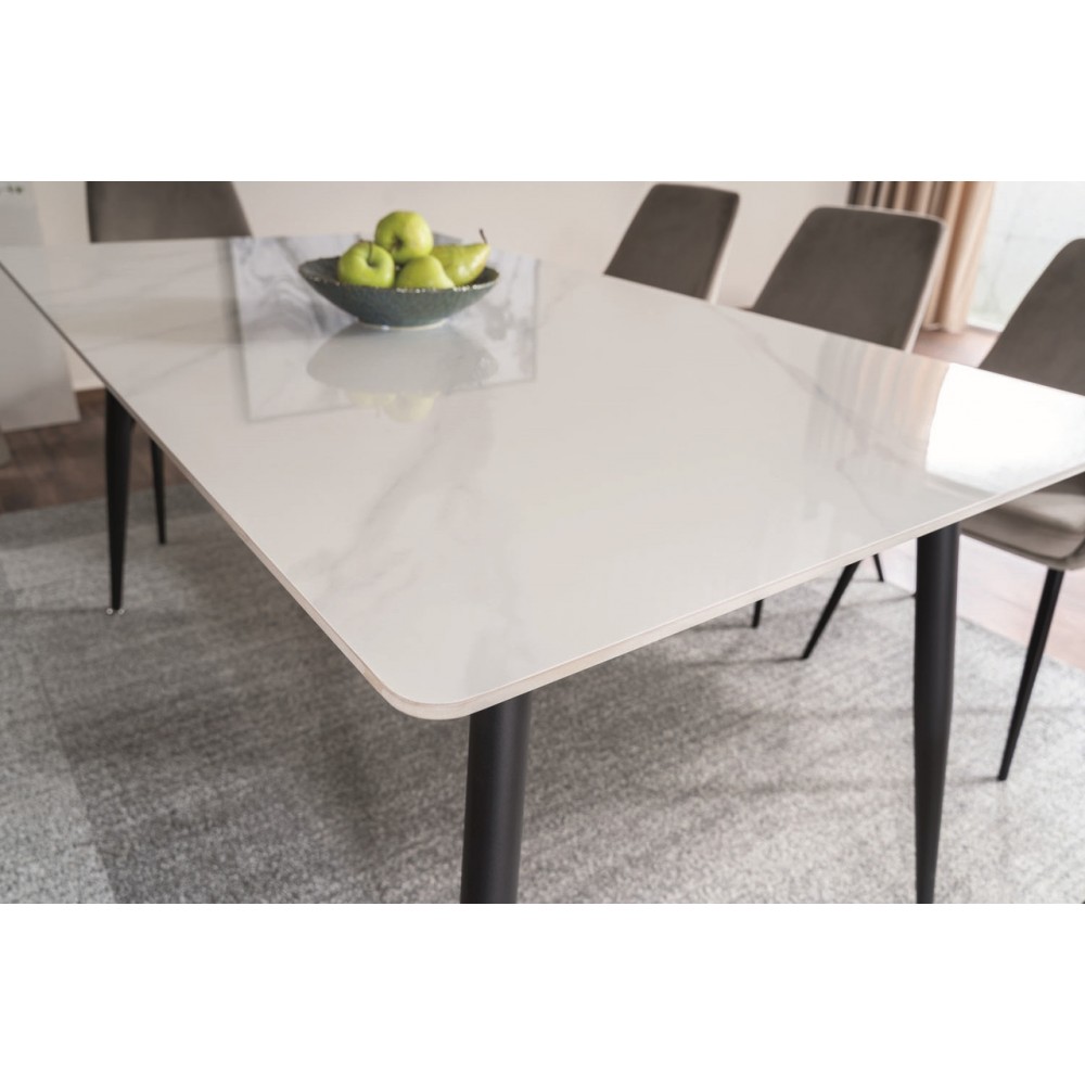 Стіл Rion білий ефект мармуру/чорний Signal