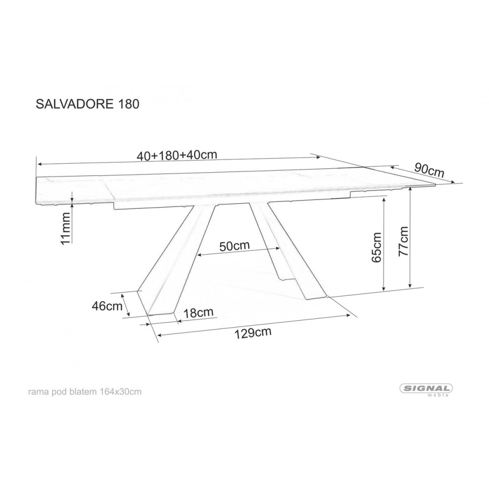 Стіл Salvadore Ceramic ефект дерева/чорний Signal