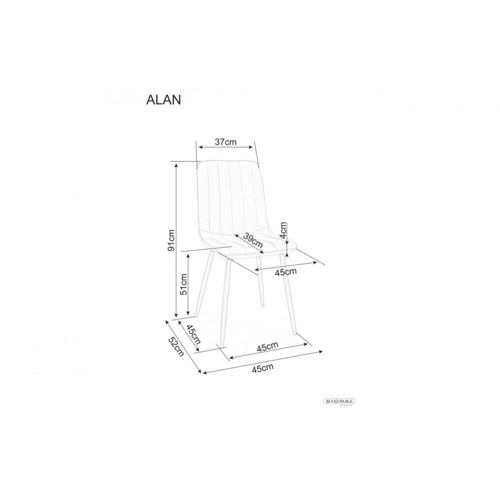 Стілець Alan Velvet чорний Signal