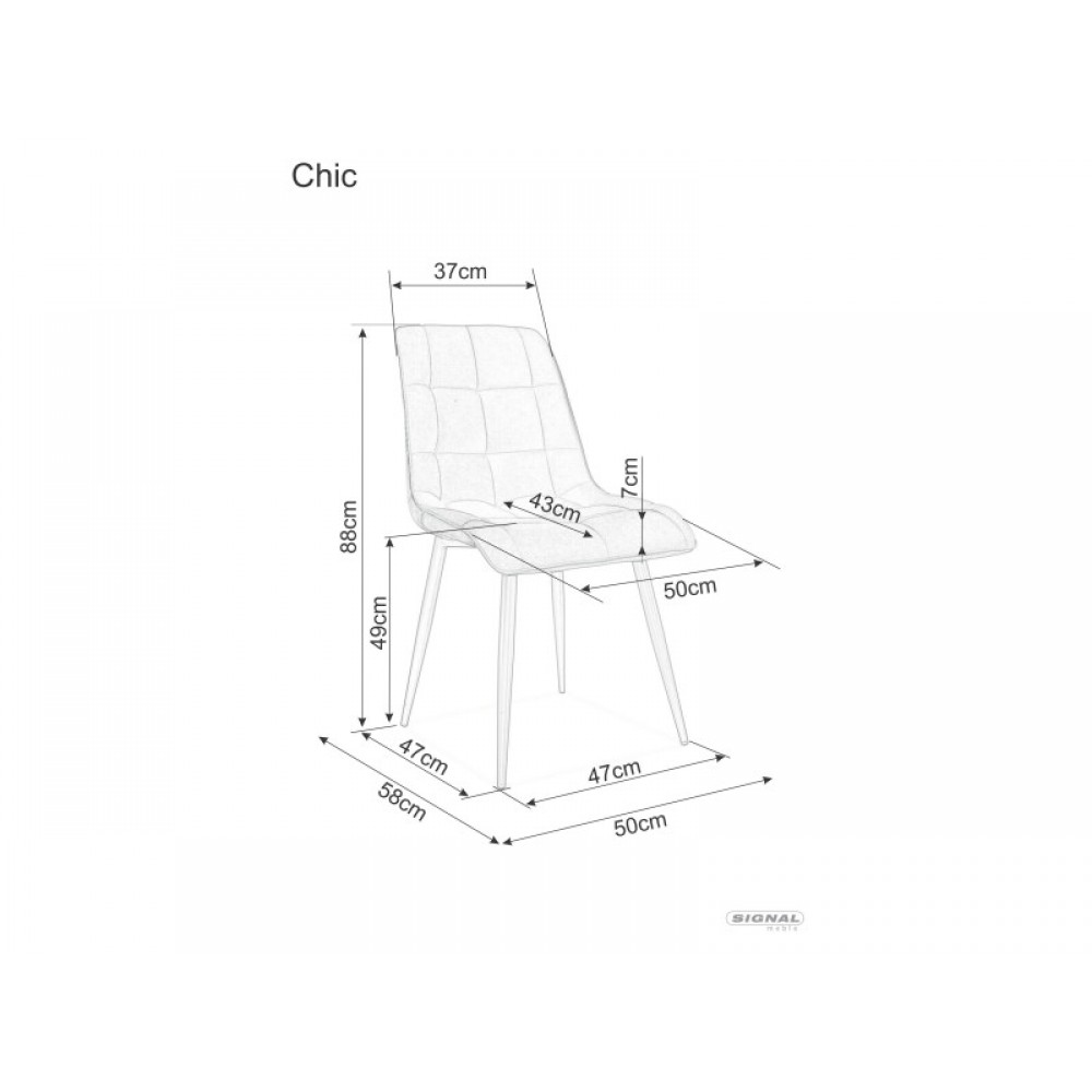 Стілець Chic золотий Velvet бежевий/золотий Signal
