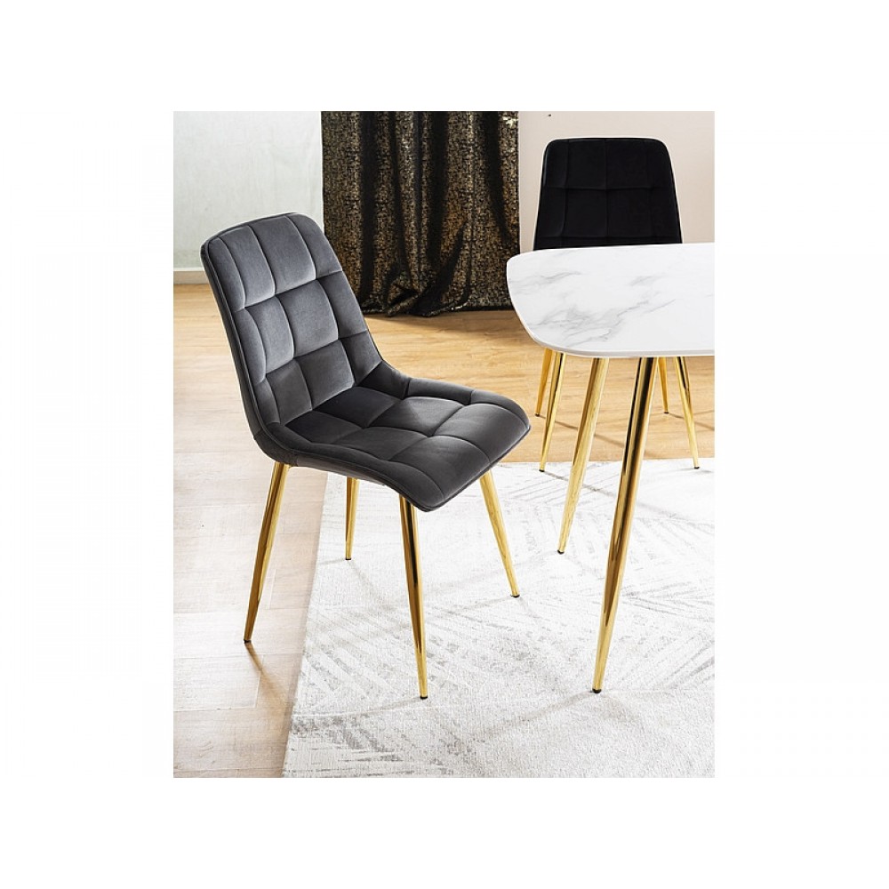 Стілець Chic золотий Velvet бежевий/золотий Signal