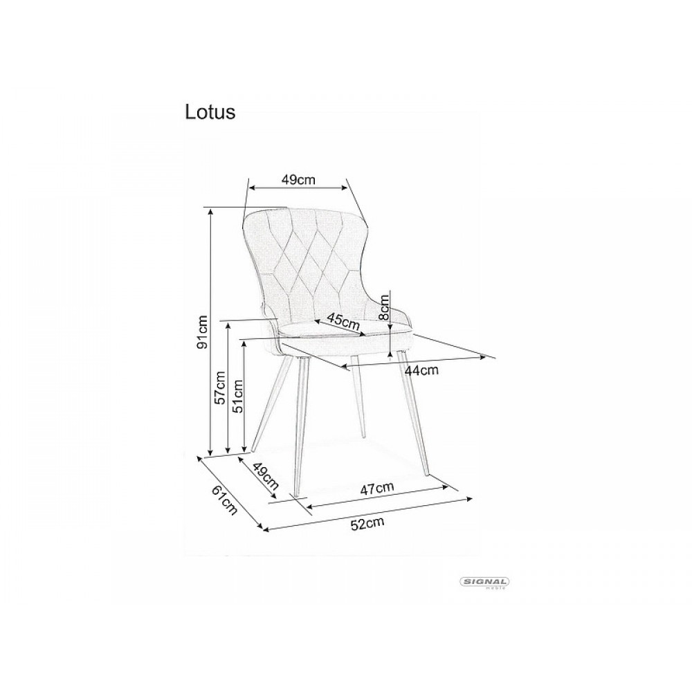 Стілець Lotus Velvet чорний Signal Стілець Lotus Velvet чорний Signal