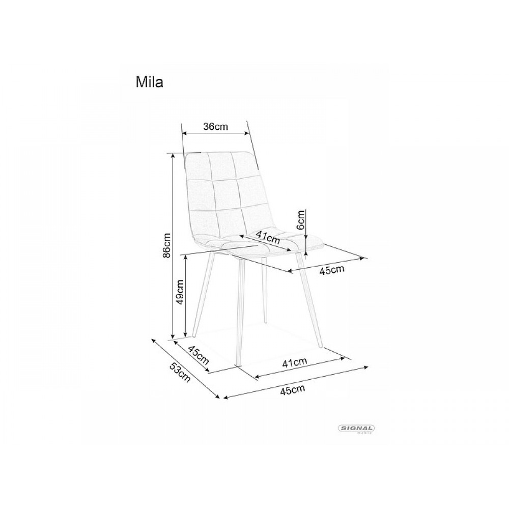 Стілець Mila D Velvet сірий/дуб Signal