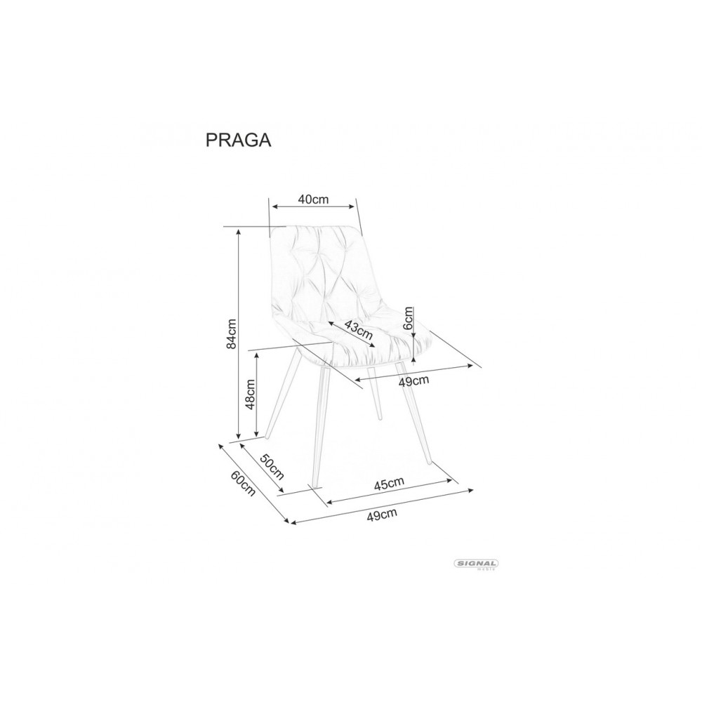 Стул Praga Velvet серый Signal