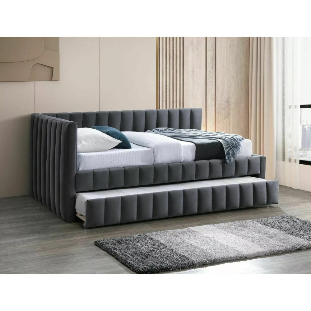 Кровать Alfie Velvet 120x200 Signal серый