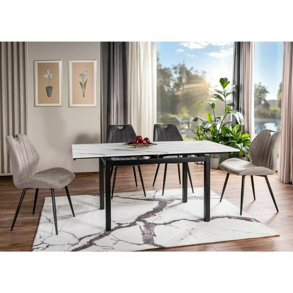 Стол GD-017 Signal белый эффект мрамора/черный мат