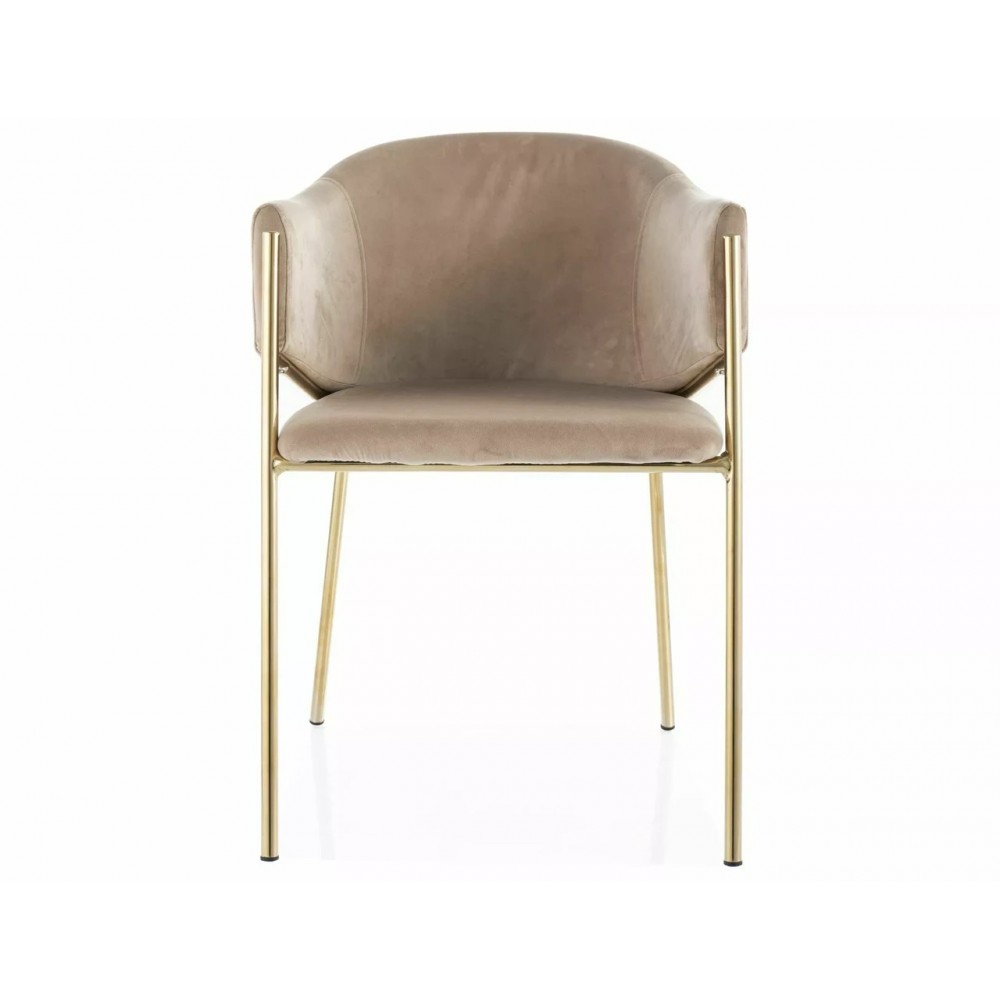 Стул Bono Velvet Signal бежевый/золотой