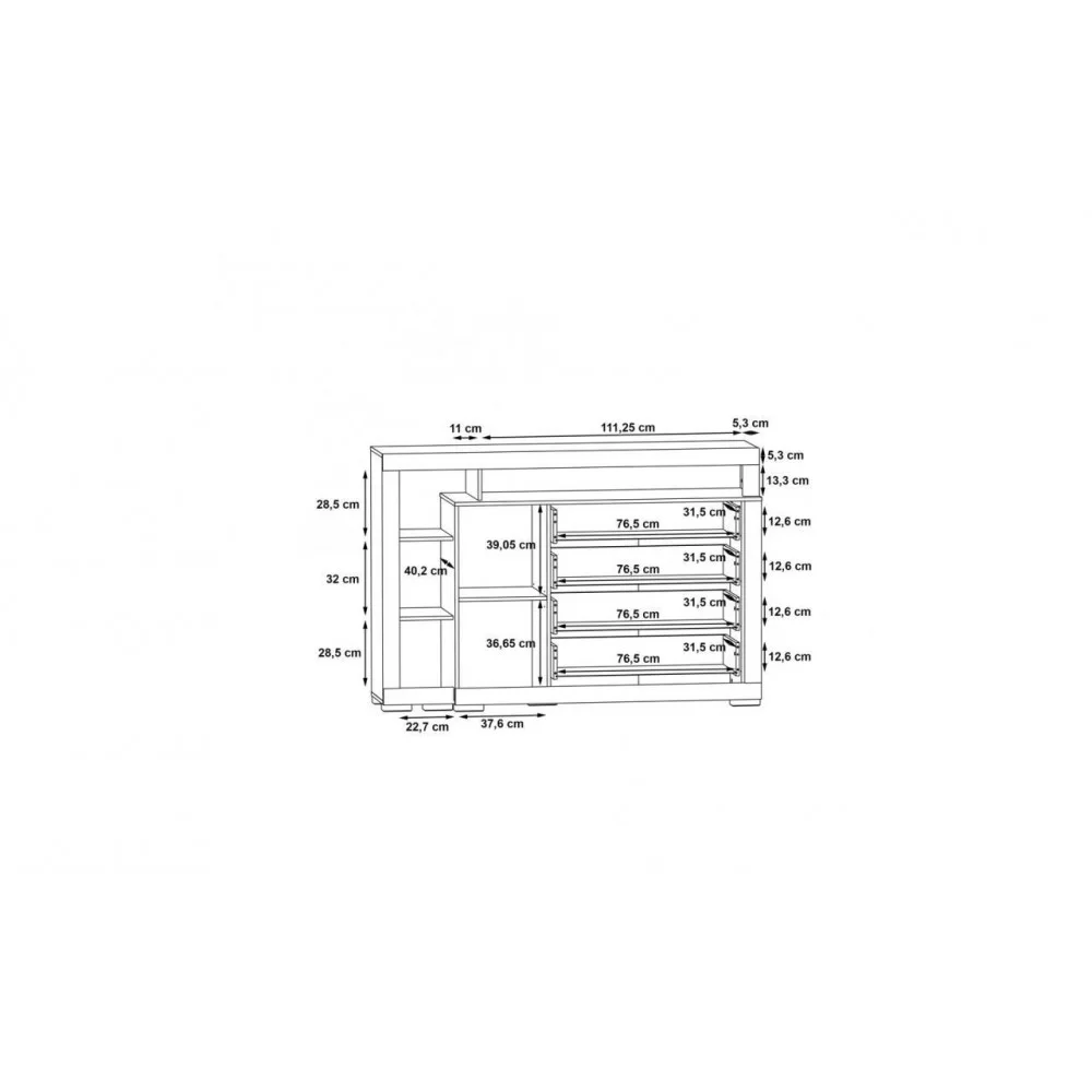 Комод CRMK35L-C272 JULIETTA Forte білий/графітовий